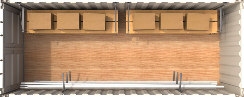 Overhead view of a 8 x 20 Portable Storage Unit