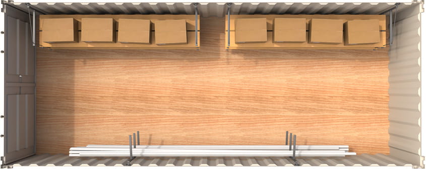 Overhead view of a 10 x 25 Portable Storage Unit