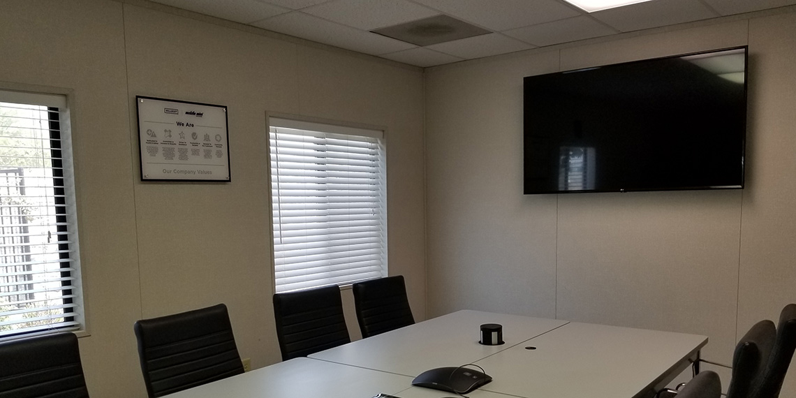 conference room inside a mobile office trailer at WillScot Bakersfield, CA