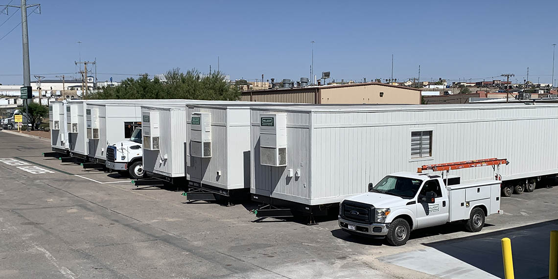 a row of trailer offices from WillScot El Paso, TX
