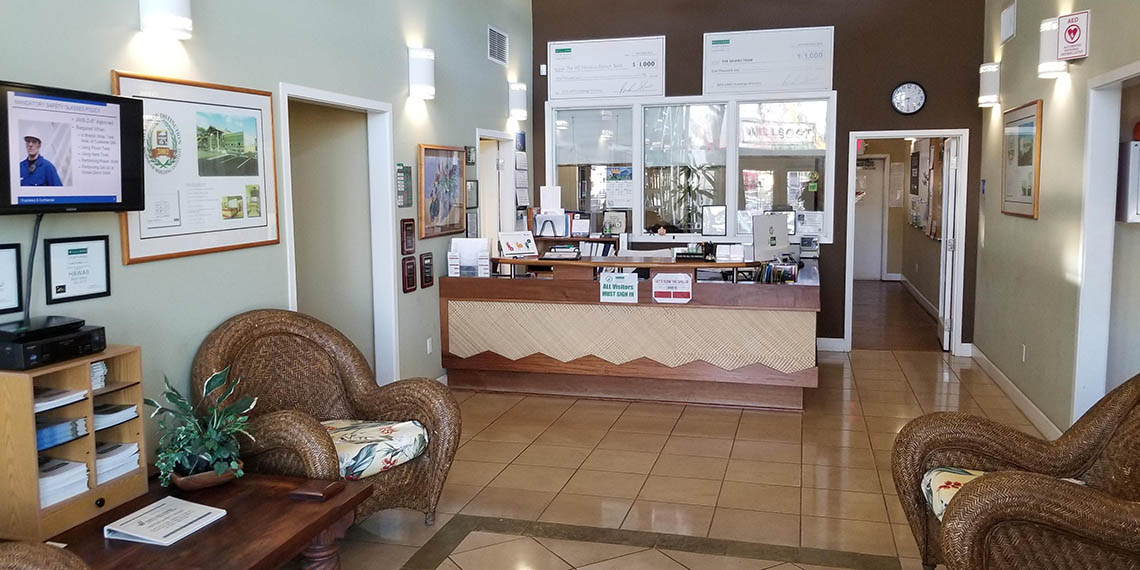 the interior lobby of WillScot Honolulu, HI