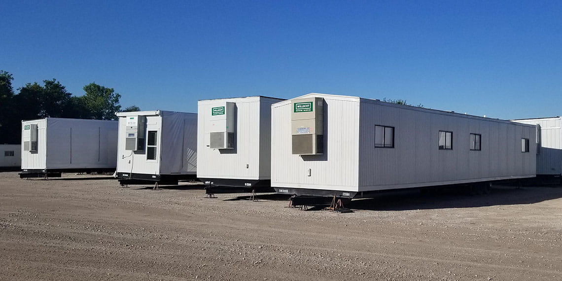 multiple mobile office trailers at WillScot Tulsa, OK