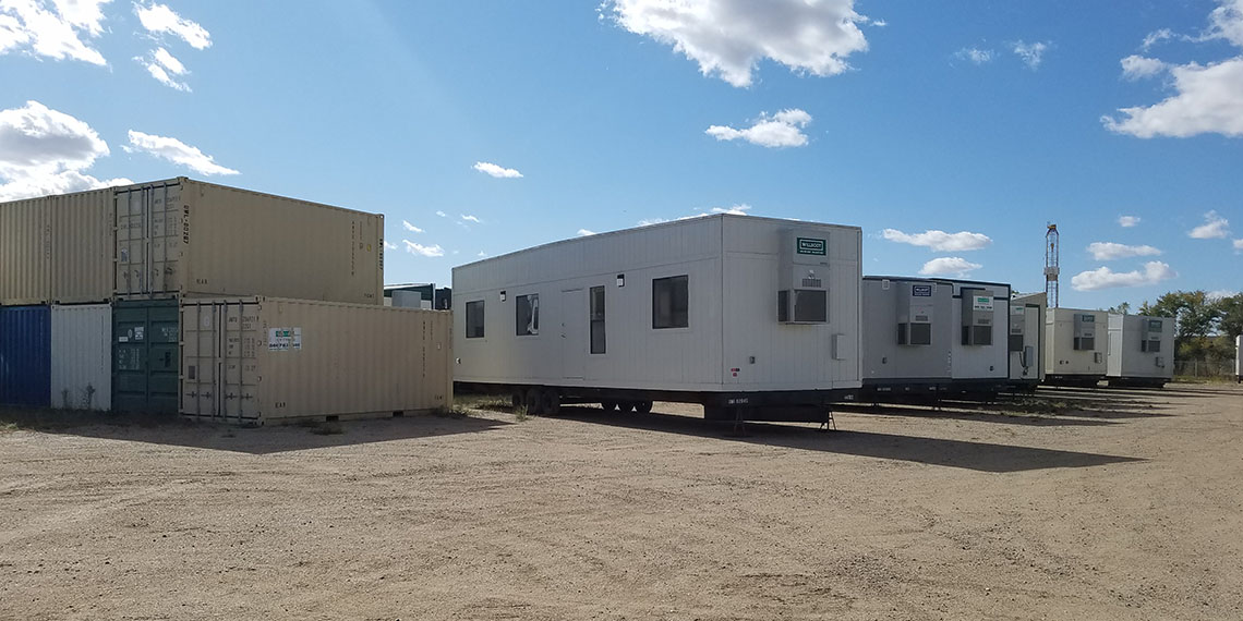 various types of mobile trailers at WillScot Williston, ND