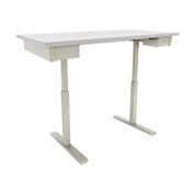 white electronic standing desk